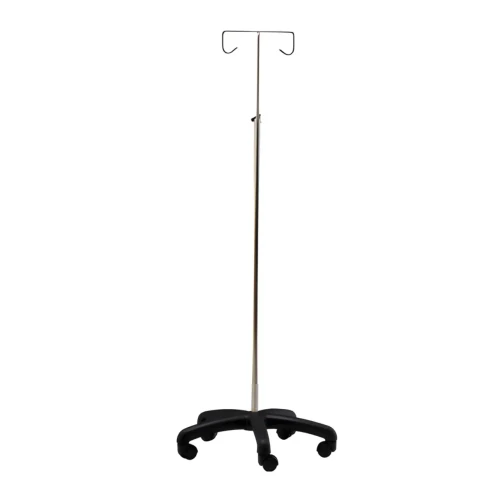 IV Stand Stainless Steel 2 Prong and Plastic Base - Each