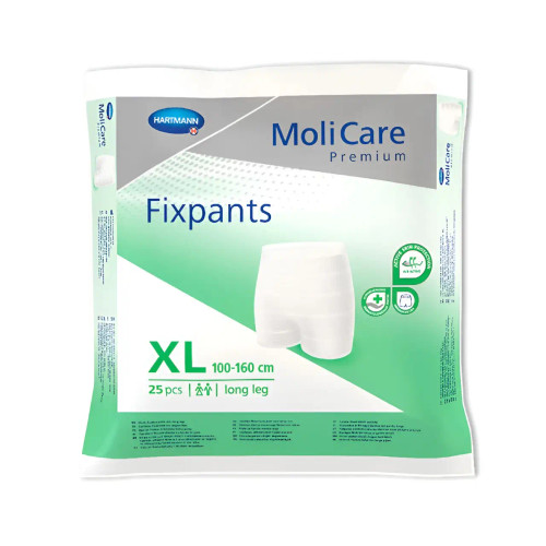 Molicare Premium Fixpants Long Leg X Large Waist 100 160cm Green - Adult Nappies