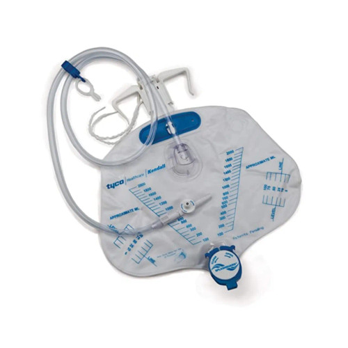 Kendall Drain Bag Anti Reflux 2 Way Luer Lock Sampling Port 2000ml