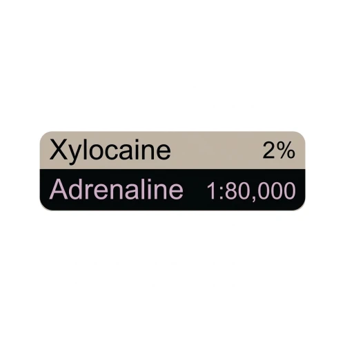 Labels For Xylocaine 2% With Adrenaline 1:80;000 - 800 Pack
