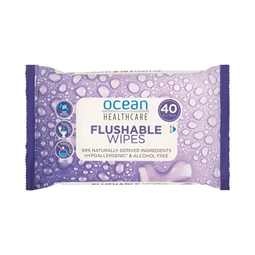 Ocean Healthcare Flushable Toilet Wipes 13 X 16cm