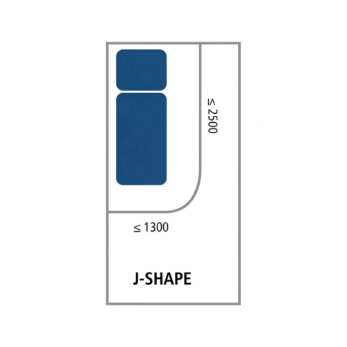 Curtain Track J Shape 2500 X 1300mm - Each