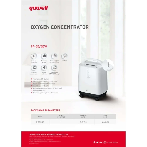 Yuwell 9F-5B Portable Oxygen Concentrator Machine