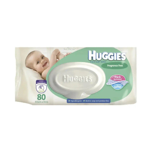Huggies Baby Wipes Unscented Refill - 80 Pack