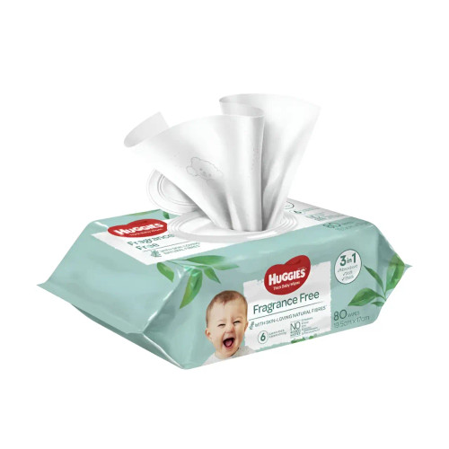 Huggies Baby Wipes Unscented Refill - 80 Pack