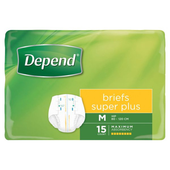 Depend Briefs Super Plus Medium Waist 80 120cm Unisex 2070ml Yellow