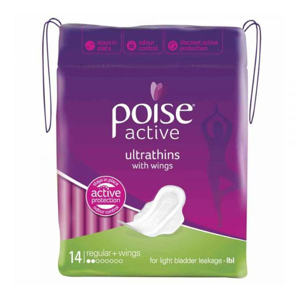 Poise Active Ultrathins With Wings 230x92mm - Female Pads