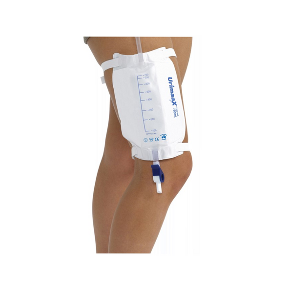 Urimaax Drainage Bag Leg 500mL 6cm Tube with Straps - Catheter Bags