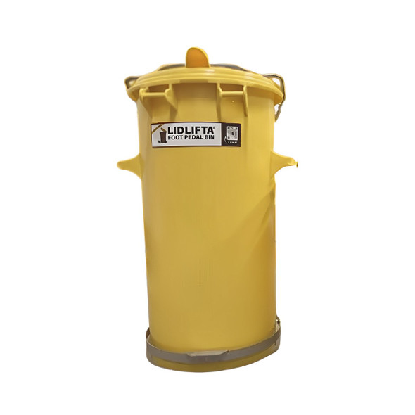 Cylindrical Bin 50 Litres LidLifta - Yellow