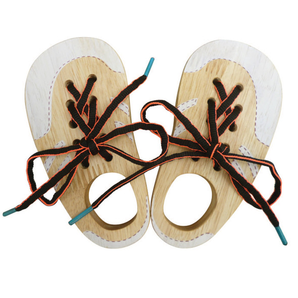 Wooden Toy - Let's Lace Shoes - Pair