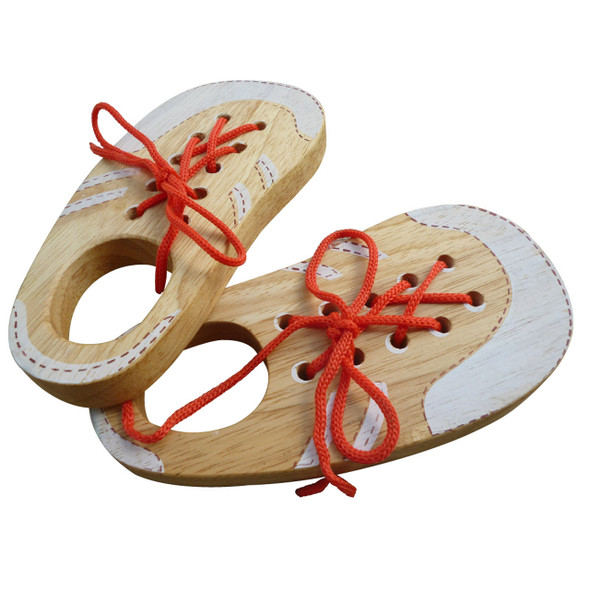 Wooden Toy - Let's Lace Shoes - Pair