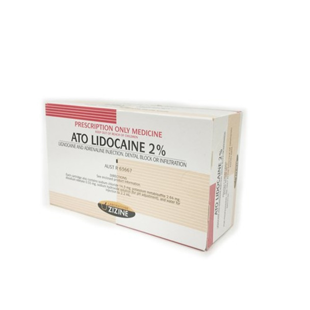 Lidocaine 2% Adrenaline 2.2ml 1:80000 - 50 Pack