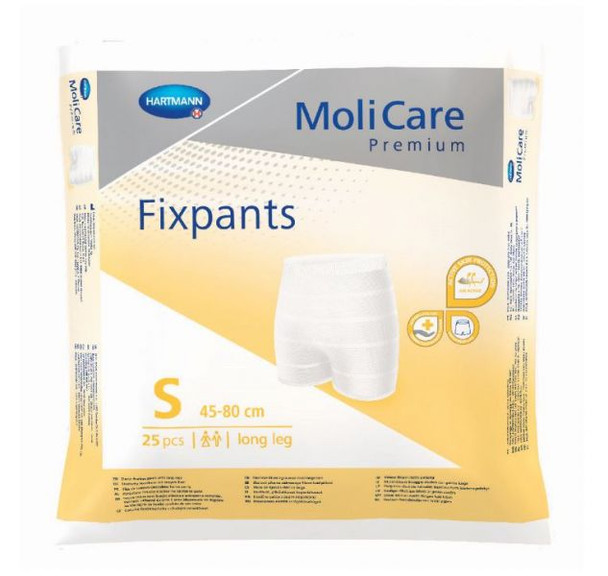 Molicare Premium Fixpants Long Leg Small Waist 45 80cm Yellow - Adult Nappies