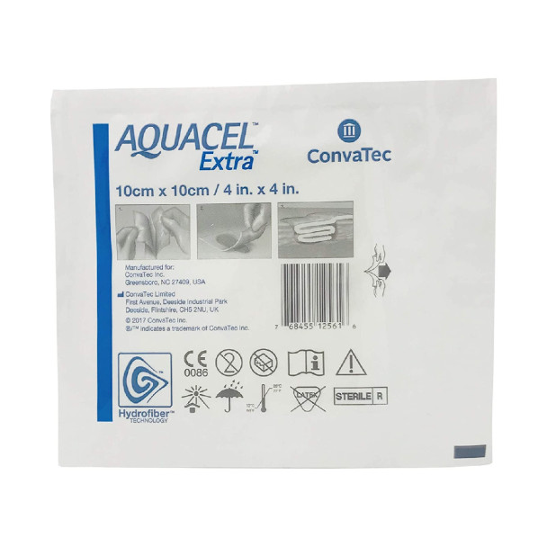 New and Improved AQUACEL® Extra Hydrofiber® Dressing 4" x 4" / 10cm x 10cm