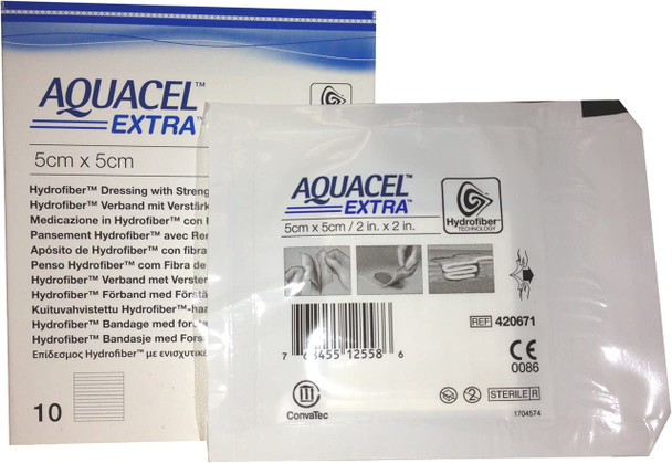 New and Improved AQUACEL® EXTRA Hydrofiber® dressing 2" x 2