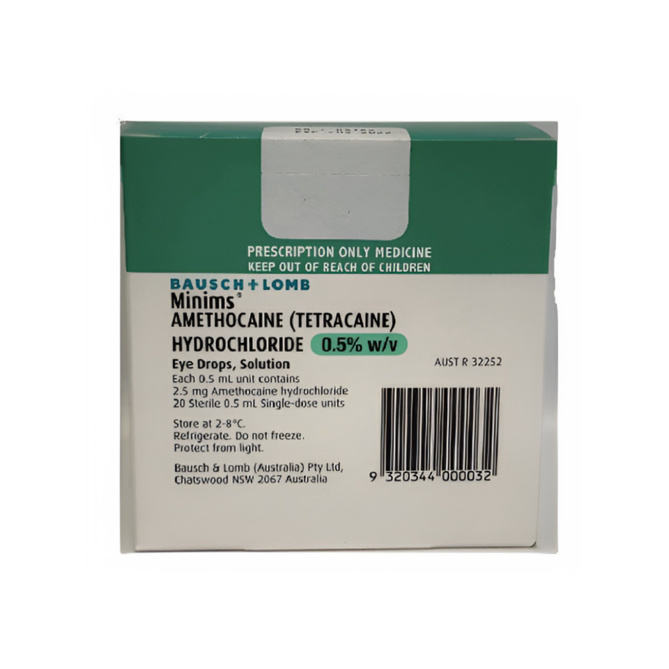 Minims Minims Tetracaine (Amethocaine) Anaesthetic - 20 Pack