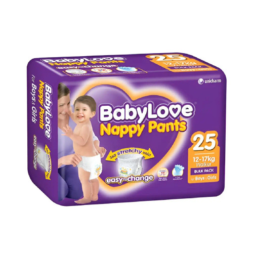 BabyLove Nappy Pants Walker 12–17kg 25Pk – Super Absorbent