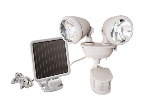 Solar-Powered Dual Head LED Security Spotlight