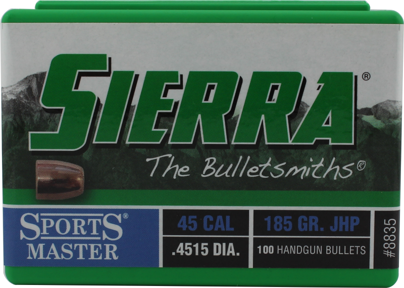 45 CAL 185 GR JHP SPORTS MASTER - Sierra Bullets