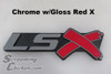 LSX Emblems- chrome w/ red x