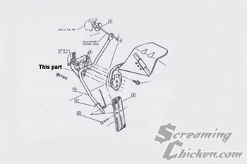 1970-81 Camaro/Firebird Firewall Gas Pedal Support Bracket- assembly diagram