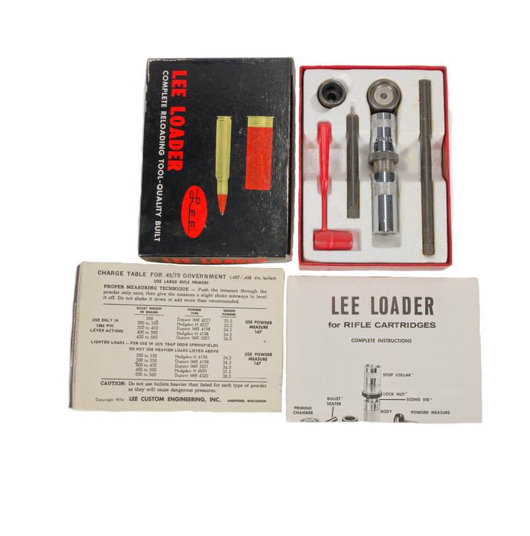 Early Vintage Lee Loader 45/70 Hand Loading Die Set