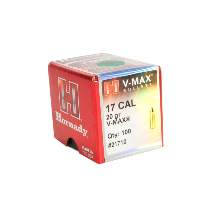 Hornady 17 Cal 20 Grain V-Max - 100 CT