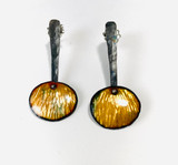 Oxidized  silver and gold enamel earrings