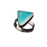 Smithsonite Ring. I cut this rare Smithsonite specimen from New Mexico. It is very uncommon to find this collector stone. I love the blue textured glow that the stone emits. Set in pure silver with sterling silver shank in a size
6 ¾ Ring. Smithsonite Ring. I cut this rare Smithsonite specimen from New Mexico. It is very uncommon to find this collector stone. I love the blue textured glow that the stone emits. Set in pure silver with sterling silver shank in a size
6 ¾ Ring.