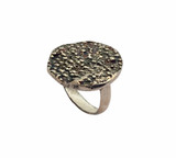 Sterling silver textured disc ring Sterling silver textured disc ring