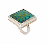 Sterling silver and square turquoise ring Sterling silver and square turquoise ring