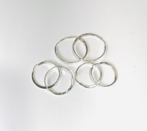 Sterling silver hand forged hoops