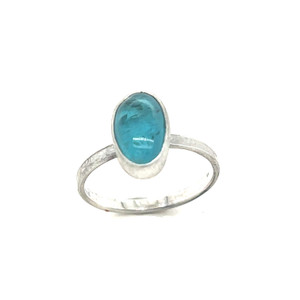 Blue Apatite Stackable Ring. I cut this lovely blue green apatite from Madagascar. Size 6.5