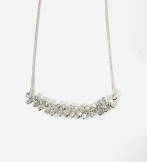 Sterling silver cone bract necklace with diamonds