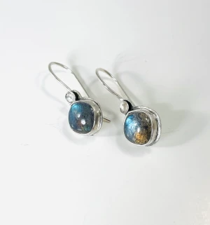 Sterling silver labradorite drops