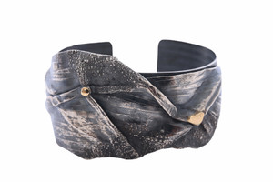 Sterling Silver and 14K Gold Fold-form Cuff