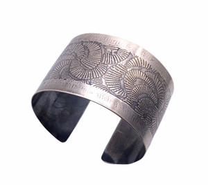 Sterling Silver Swirl Etched Cuff