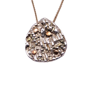 Sterling Silver Pendant With 14K Dots