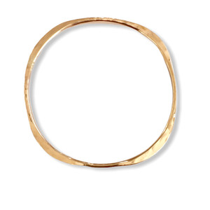 Hand forged 14K gold filled bangle, 'square'