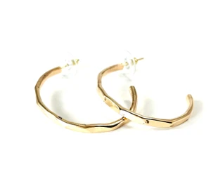 14K gold filled half hoop earrings with 14K gold posts.