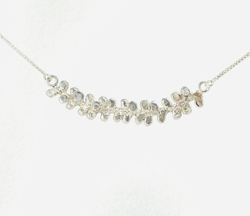 Sterling silver cone bract necklace with diamonds