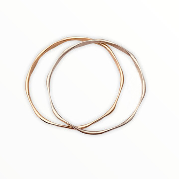 Hand forged 14K gold filled bangle, faceted 2