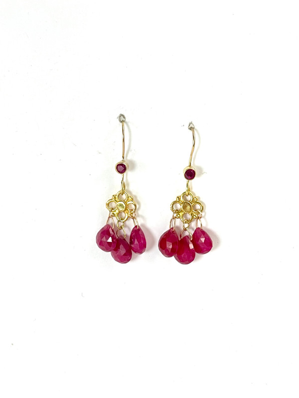 Ruby and 14K gold earrrings