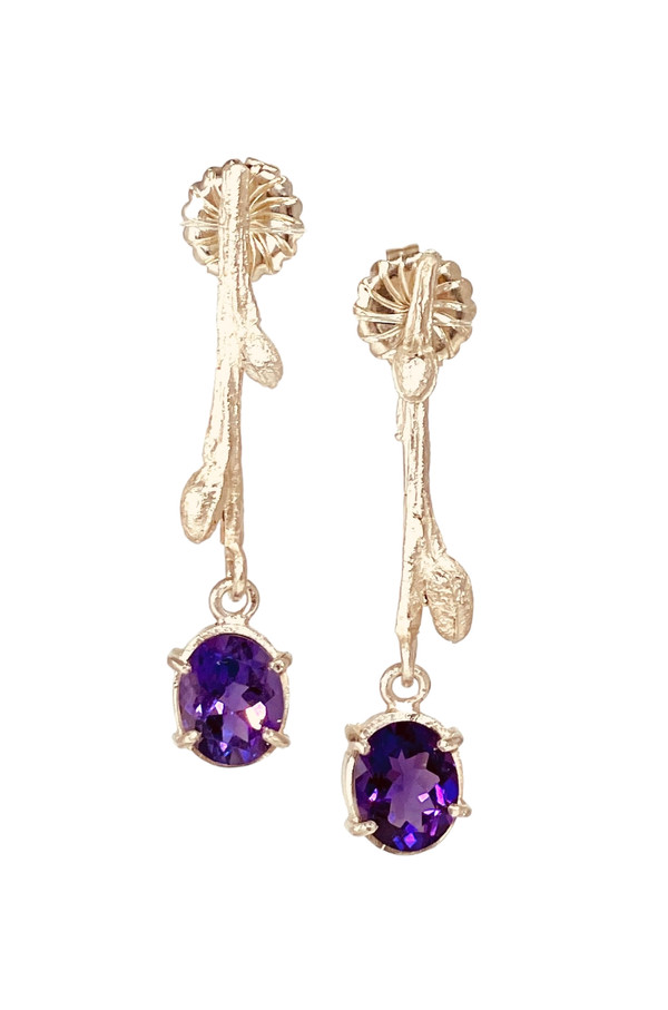 Sterling  silver and amethyst earrings