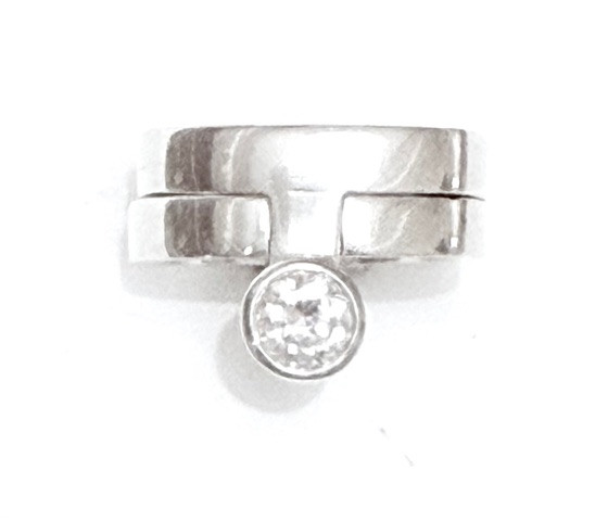 Sterling silver ring set w/ CZ