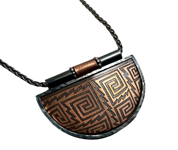 ETCHED COPPER PENDANT