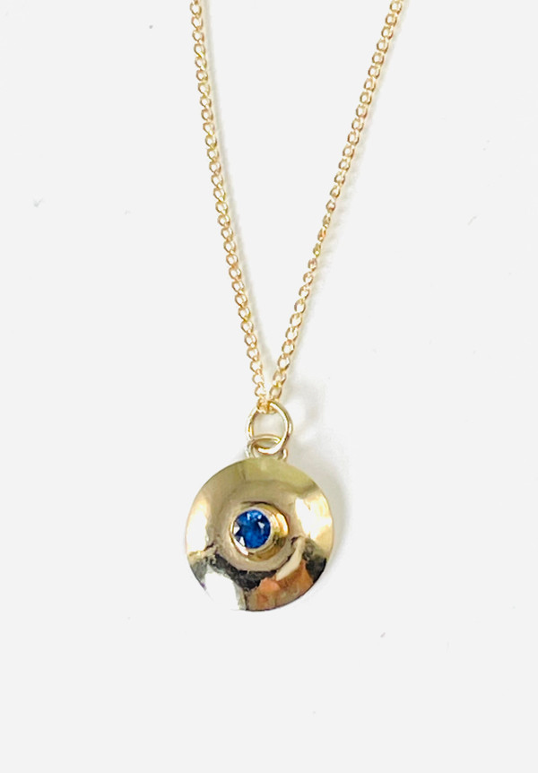 14K gold and sapphire necklace