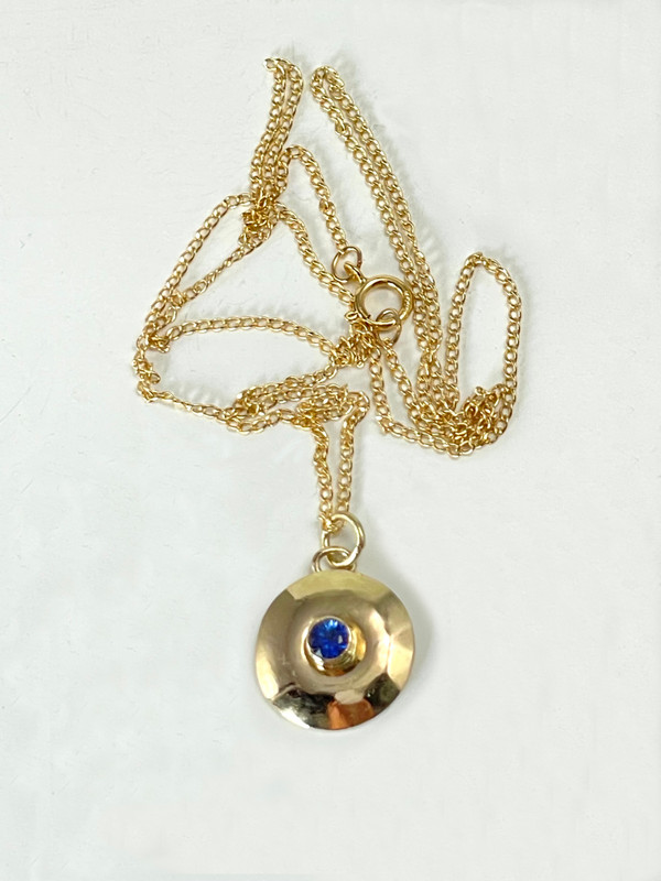 14K gold and sapphire necklace