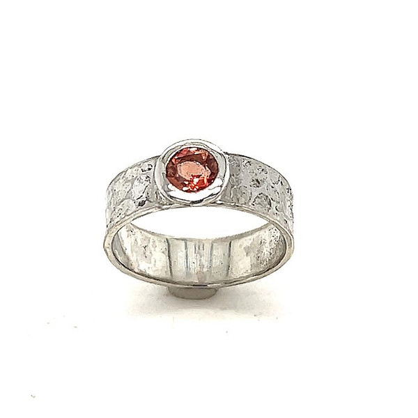 Unusual Peachy Tourmaline Ring set with an ‘octopus’ setting. Size 6.5