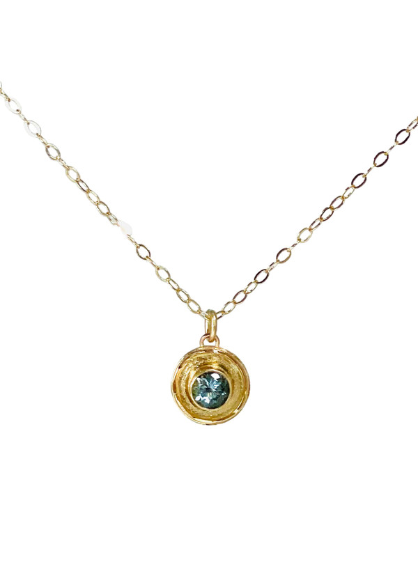 14K gold aquamarine pendant
